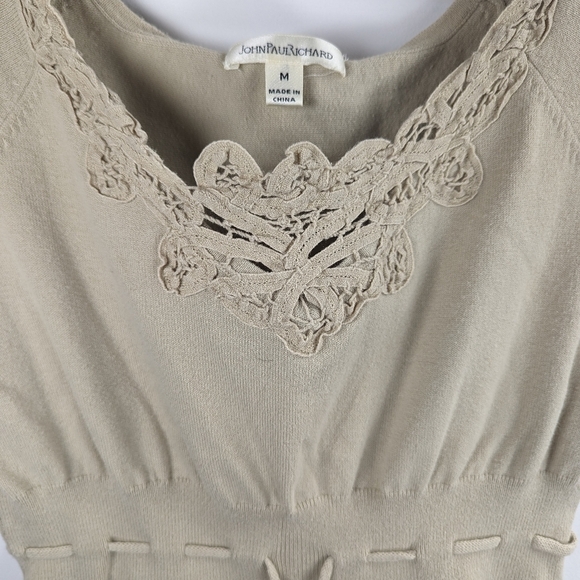 JohnPaulRichard Knit Cap Sleeve Top Sz M - Picture 6 of 11